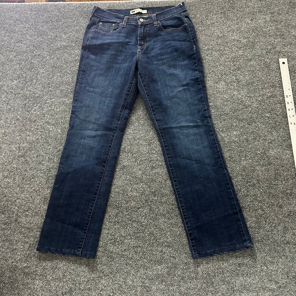 Levi's Jeans Womens Size 6 Dark Wash 505 Straight Leg Stretch Button Flap Pocket